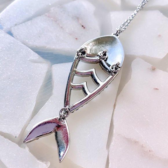 INC Long Pave Fish Pendant Necklace - Picture 6 of 11